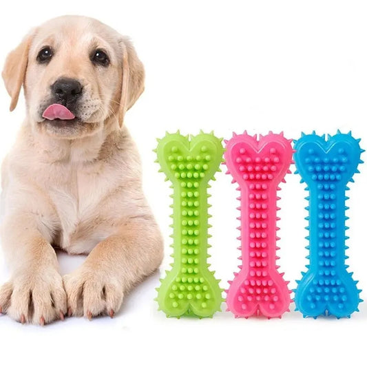 Soft Rubber Bite-resistance Bone Shape Teeth Grinding Chewing Toys