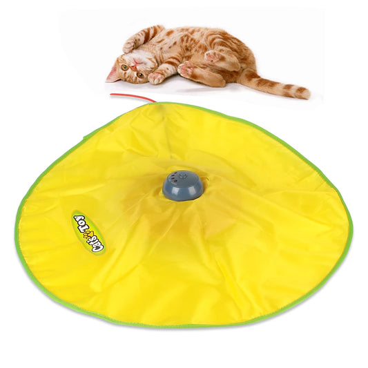 4 Speeds Motion Undercover Mouse Fabric Moving Feather Interactive Pet Toy