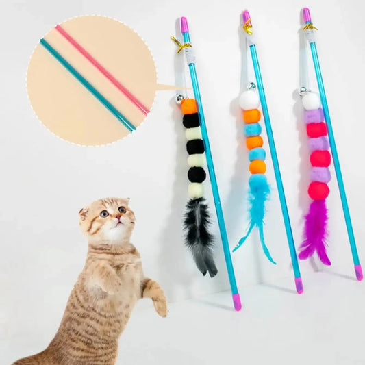 New Elastic String Imitated Furs Bug Funny Cat Stick Suitable for Cats