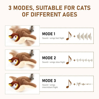 Interactive Cat Toy Flapping Bird with Catnip Rechargeable Simulation Bird Cat Toys