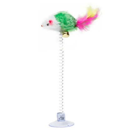 Cartoon Pet Cat Toy Stick Feather Rod Mouse Toy