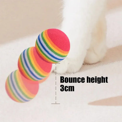 Pet Toy Balls Interactive Rainbow EVA Balls Cat Dog Training Toys