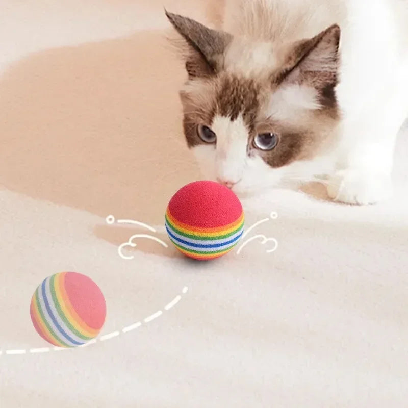 Pet Toy Balls Interactive Rainbow EVA Balls Cat Dog Training Toys