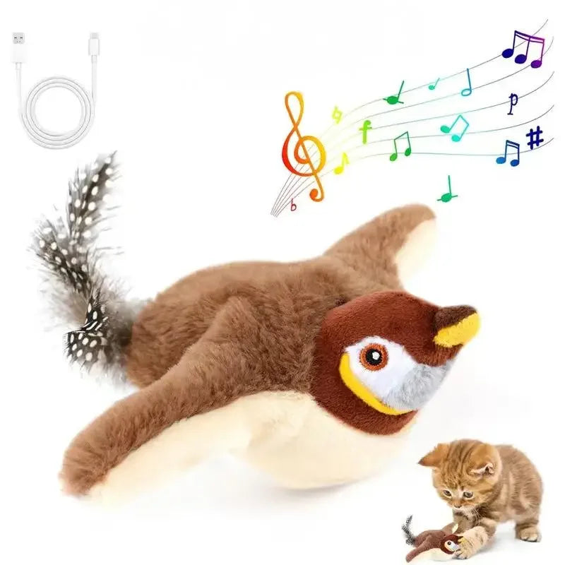Interactive Cat Toy Flapping Bird with Catnip Rechargeable Simulation Bird Cat Toys