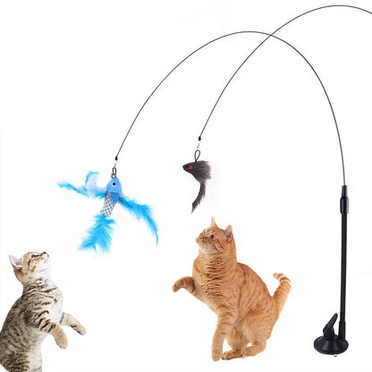 Cat Toys Simulation Bird interactive Sucker Feather Bird