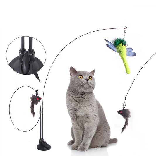 Cat Toys Simulation Bird interactive Sucker Feather Bird