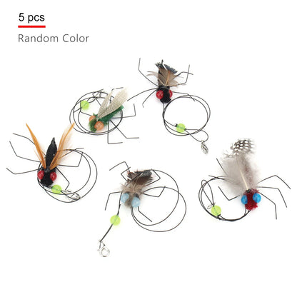 5pcs Small Replacement Head Fly Insect Cat Toy