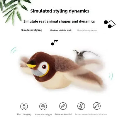 Hot Cat Interactive Toys Catnip Electric Pat Bird